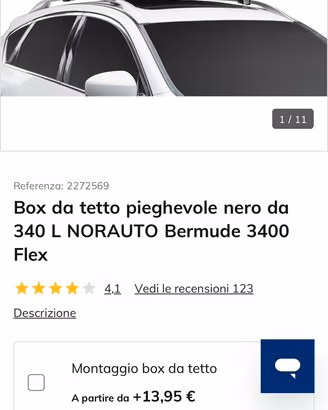 Box da tetto pieghevole nero da 340 L NORAUTO