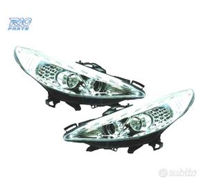 FARI PEUGEOT 207 06-12 LUCE DIURNA A LED FONDO CRO