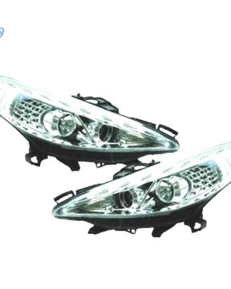FARI PEUGEOT 207 06-12 LUCE DIURNA A LED FONDO CRO