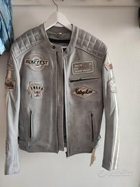 giubbotto in pelle biker nuovo con etichetta 