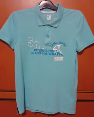 T-shirt maglietta polo celeste 2 euro