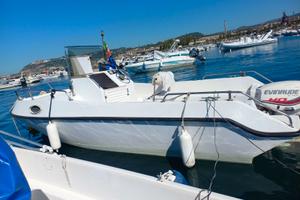 Barca mt 6 semicabinato con motore evinrude 40hp