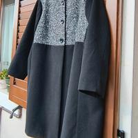 Cappotto nero/sale e pepe, curvy, taglia  XL.