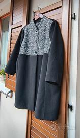 Cappotto nero/sale e pepe, curvy, taglia  XL.