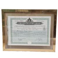 Certificato azionario del Credito Italiano