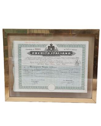 Certificato azionario del Credito Italiano