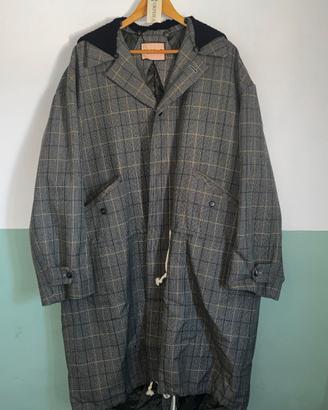 PLAN C – Cappotto/Giacca lunga a quadri in lana