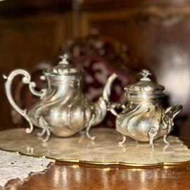 Set argento 800 teiera e zuccheriera