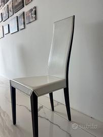 Set 6 sedie Cattelan Italia in pelle bianca