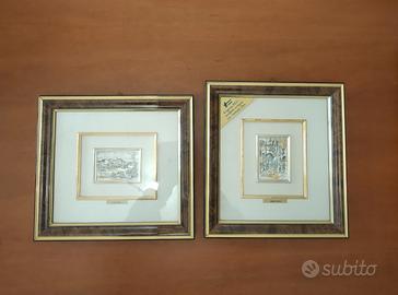 Lotto di due quadretti in argento 925 
