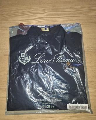 Polo Loro Piana Blu Scuro Taglia L Manica Corta