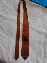 Cravatta Rodrigo 100% seta marrone chiaro a pois