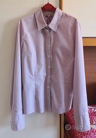 Camicia donna Cache Cache rosa righe bordeaux Tg 2