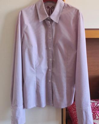 Camicia donna Cache Cache rosa righe bordeaux Tg 2