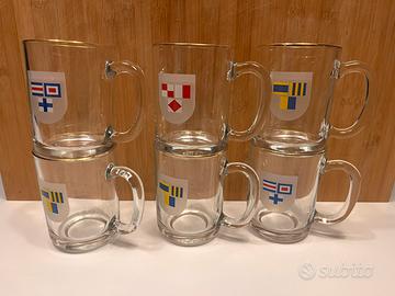 6 boccali vintage con il logo della Mobil