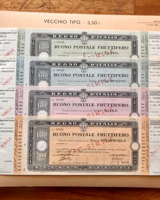 Buoni postali fruttiferi-Raccolta serie emesse