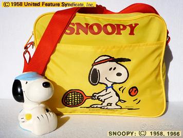 SNOOPY TENNIS VINTAGE 1980 BORSA Borsa Salvadanaio