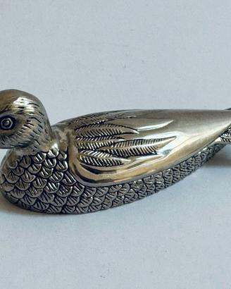 Apribottiglie Anatra Silea Argentato Vintage