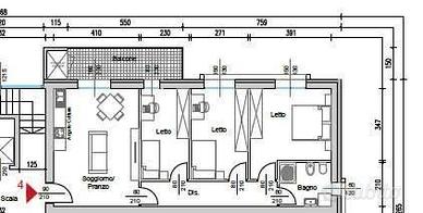 Appartamento di 102 m² con 4 locali e box auto a R