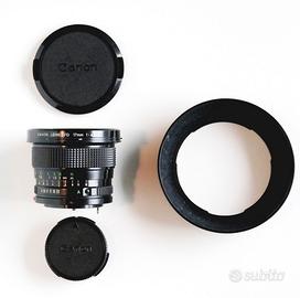 Canon FD 17mm f/4 con paraluce
