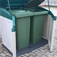 BOX  PVC PORTA COPPIA BIDONI SPAZZATURA DA 120 L.