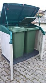 BOX  PVC PORTA COPPIA BIDONI SPAZZATURA DA 120 L.