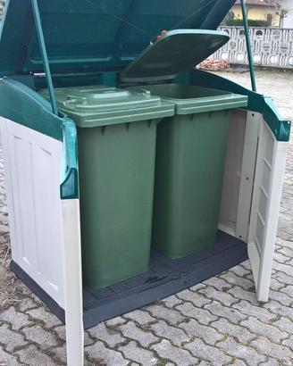 BOX  PVC PORTA COPPIA BIDONI SPAZZATURA DA 120 LT.