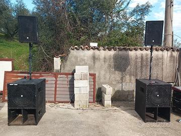 impianto audio professionale completo casse sub 