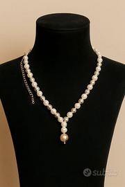 Collana in acciaio e perle