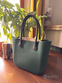 O bag verde con doppio manico
