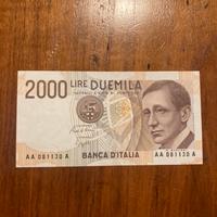 Banconota 2000 Lire Marconi FDS seriale tripla A