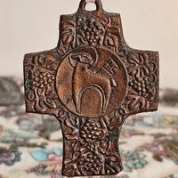medaglione croce antico agnus dei collezione