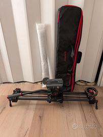 Slide fotografica + testa Manfrotto + cavalletto