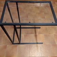 Tavolino vetro supporto PC ikea 