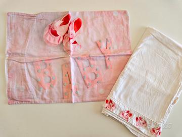 set biancheria culla/passeggino/lettino bimba