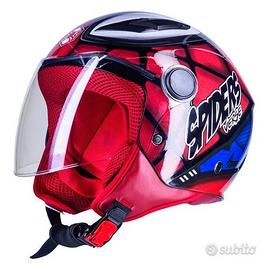 CASCO MOTO DEMI JET BAMBINO SPIDER MAN TAGLIE VARI