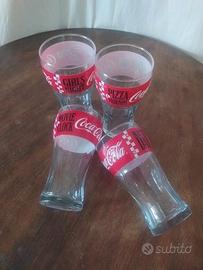 Set 4 bicchieri Coca-Cola nuovi in vetro