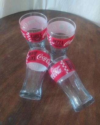Set 4 bicchieri Coca-Cola nuovi in vetro