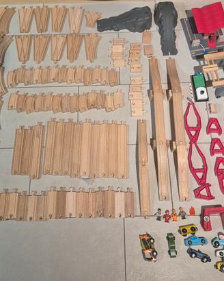 Rotaie legno, ponti, stazioni, locomotive e vagoni