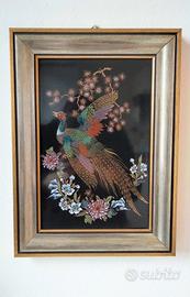 Quadro con pavone anni '80