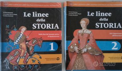 le linee della storia 1 e 2, libri scuola media