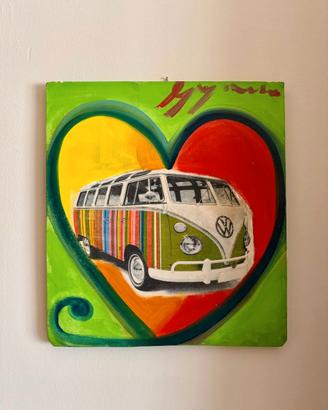 Quadro originale Gregorio Mancino pulmino VW