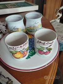 Set contenitori e piatto in ceramica 