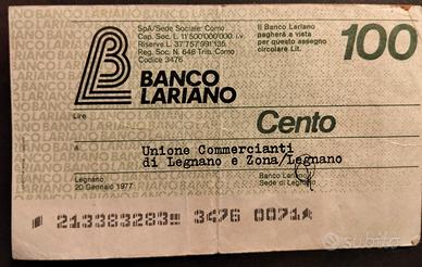 Italia-Mini assegno 100 Lire (20/01/1977)