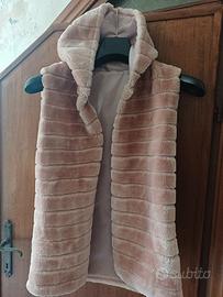 Gilet in pelliccia sintetica rosa taglia XS