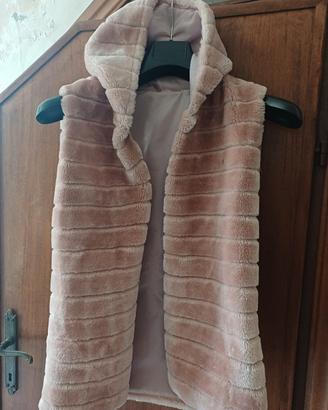 Gilet in pelliccia sintetica rosa taglia XS