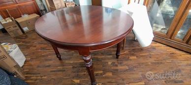 tavolo rotondo ovale allungabile legno massello