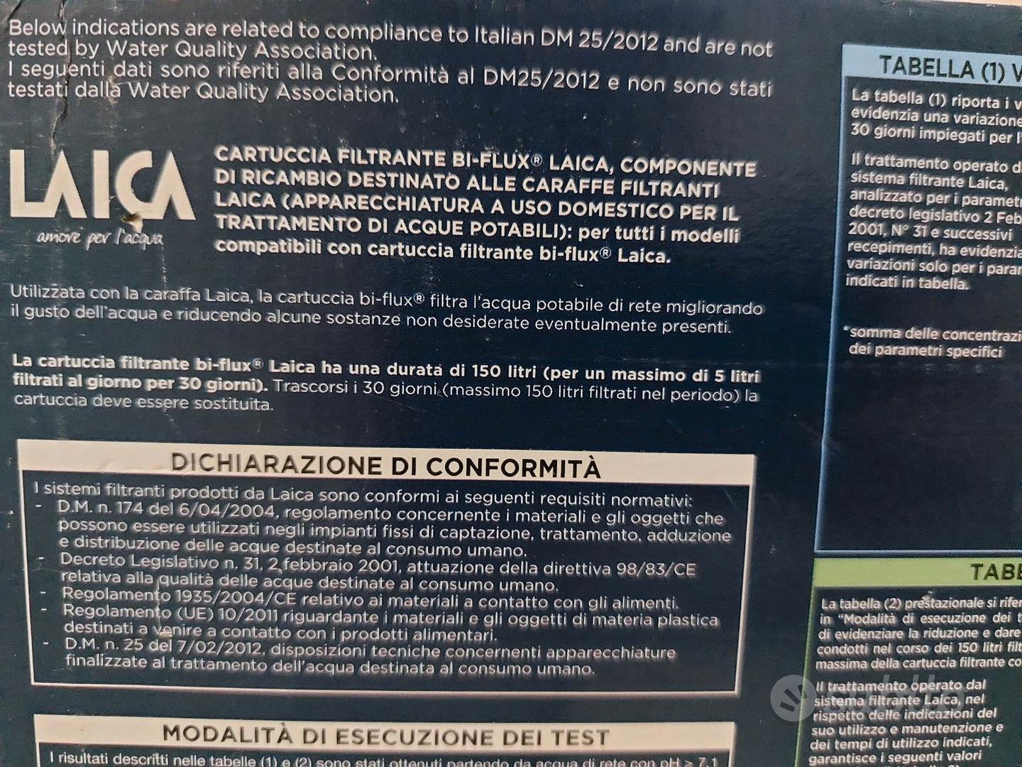 Caraffa filtrante Laica - Arredamento e Casalinghi In vendita a Savona