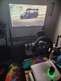 PC + monitor 32" + volante + postazione guida