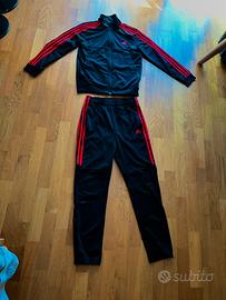 Tuta Adidas AEROREADY nera e rossa 11-12 anni